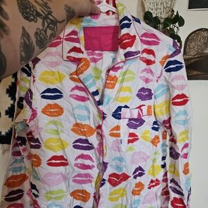 Victoria's Secret Colorful Lips Print Pajama Set